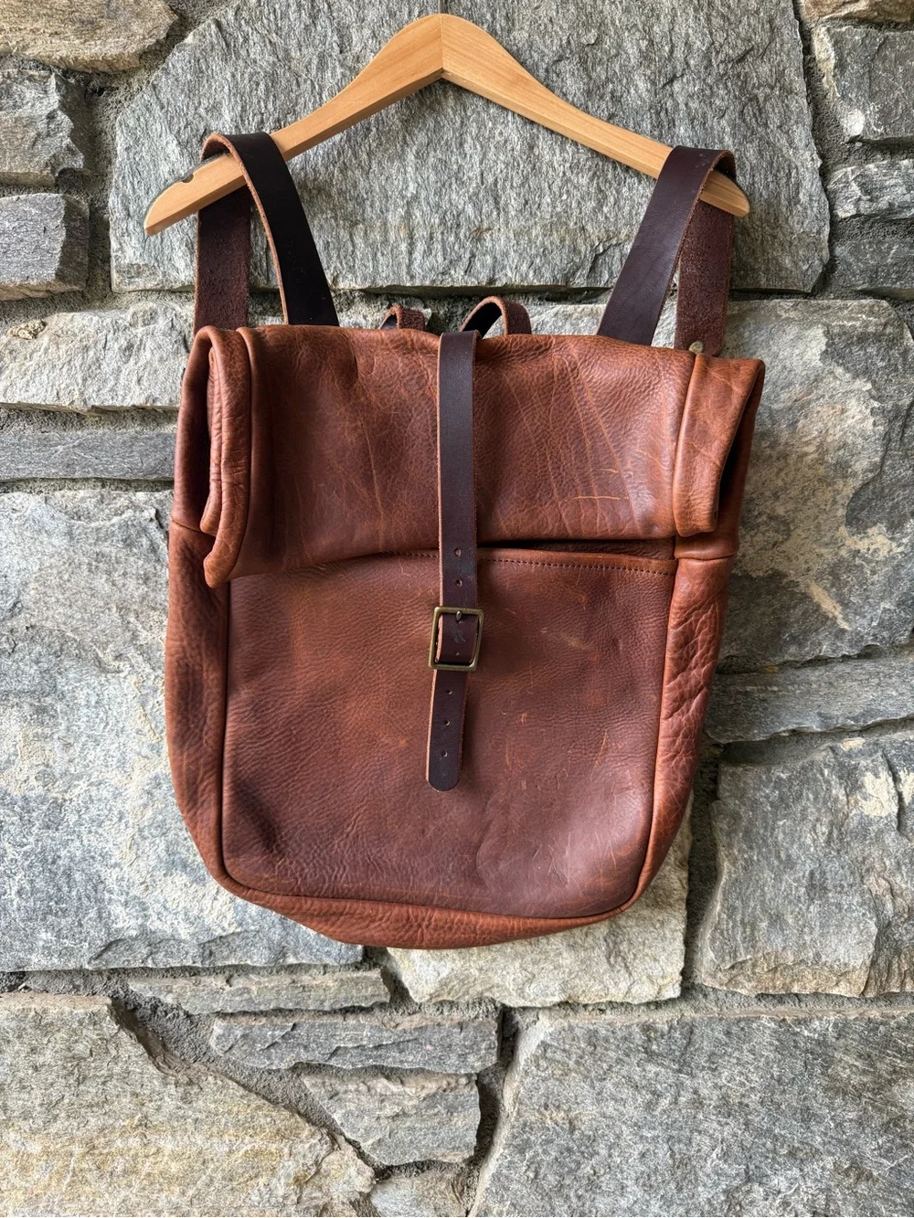 Go forth goods GRANT LEATHER ROLL TOP RUCKSACK BACKPACK